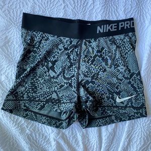 snakeskin patterned nike pro spandex